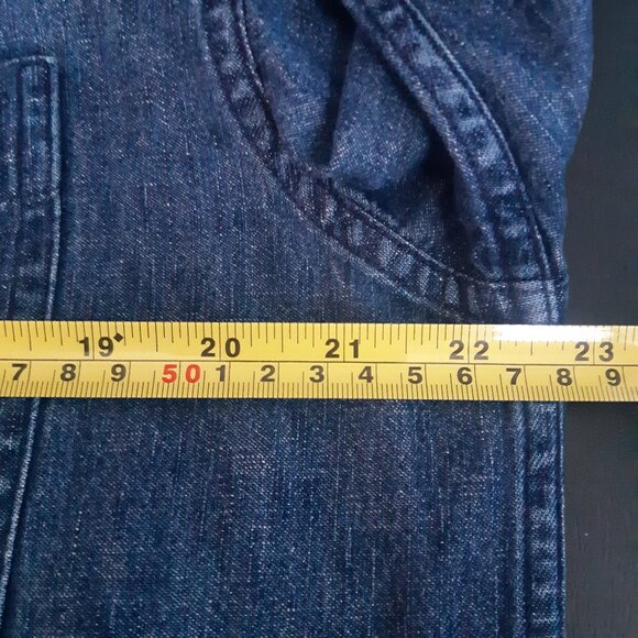 CHAP'S Ralph Lauren SZ M Faded Denim 100% Cotton Button Down Men's Shirt - Picture 9 of 13